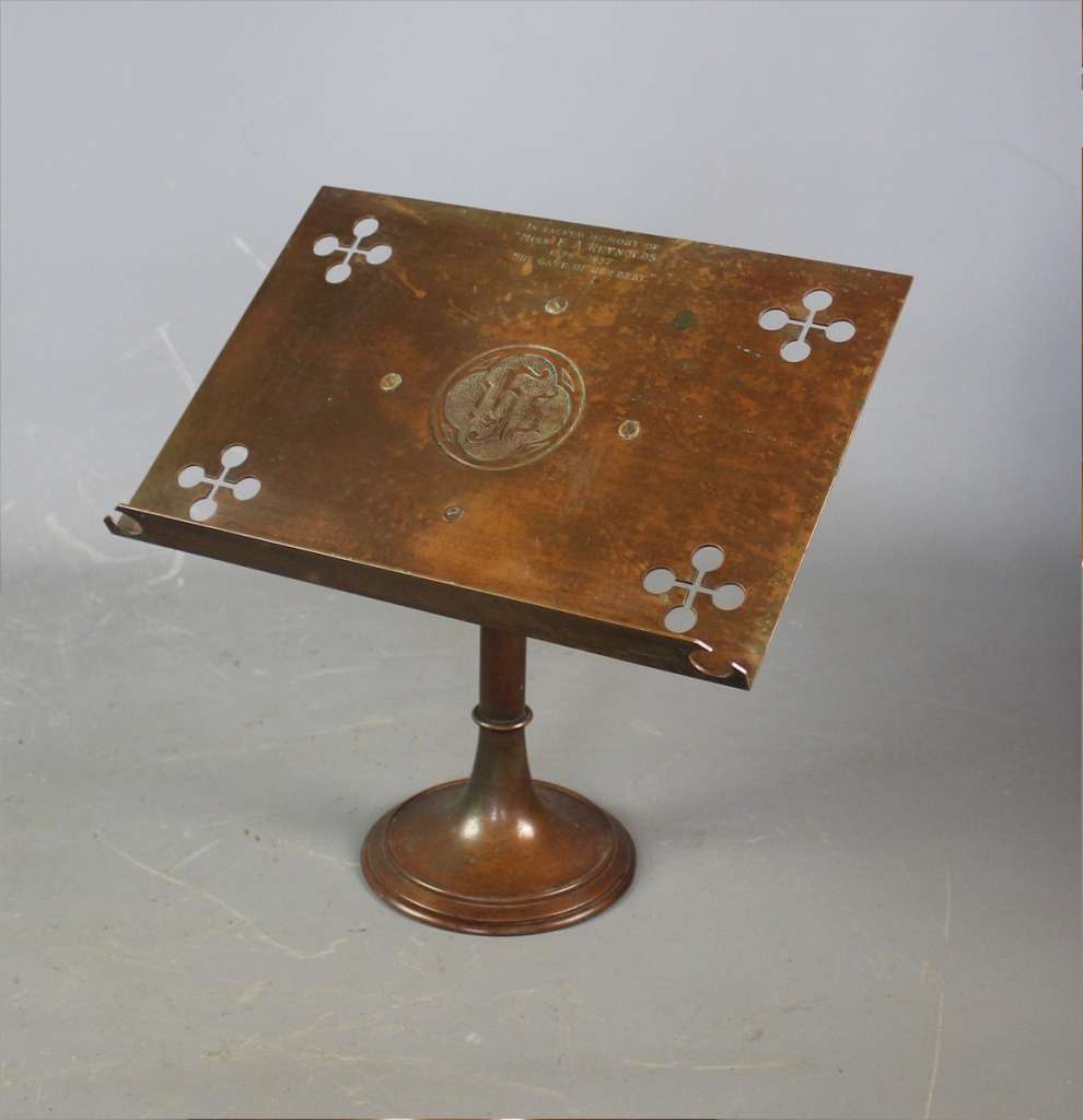 Gothic copper Ecclesiastical lectern / book rest