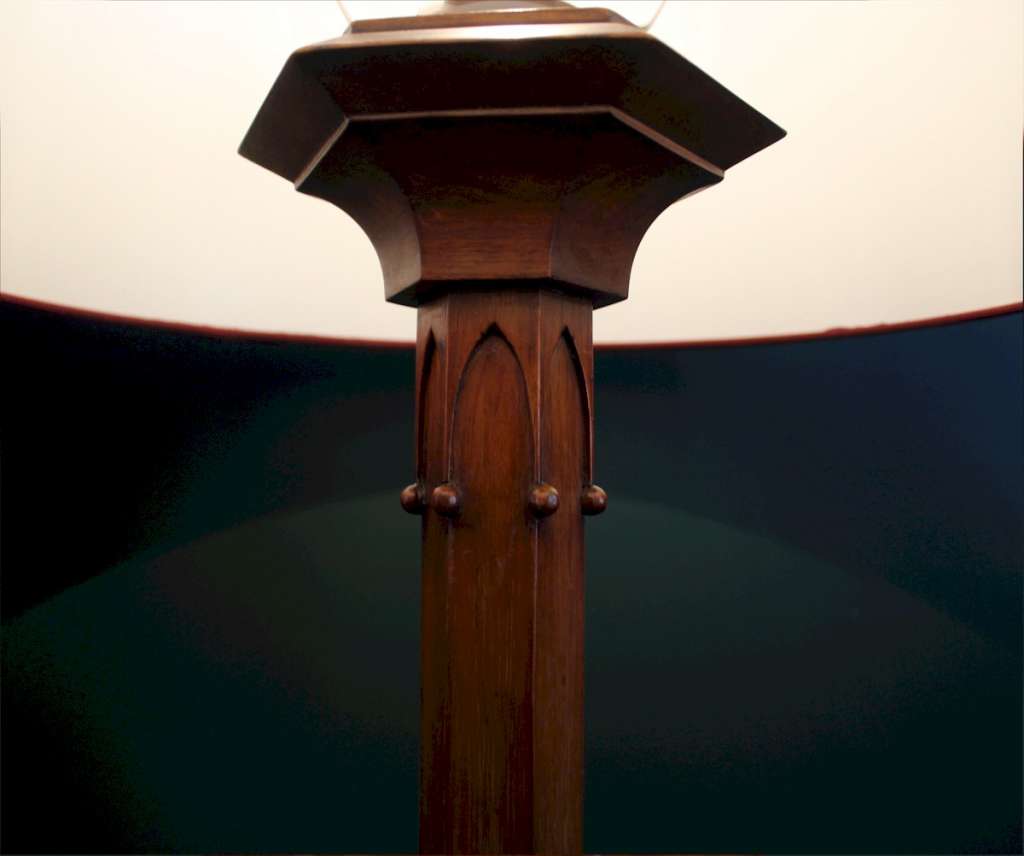 Floor lamp in the Gothic style in mahogany