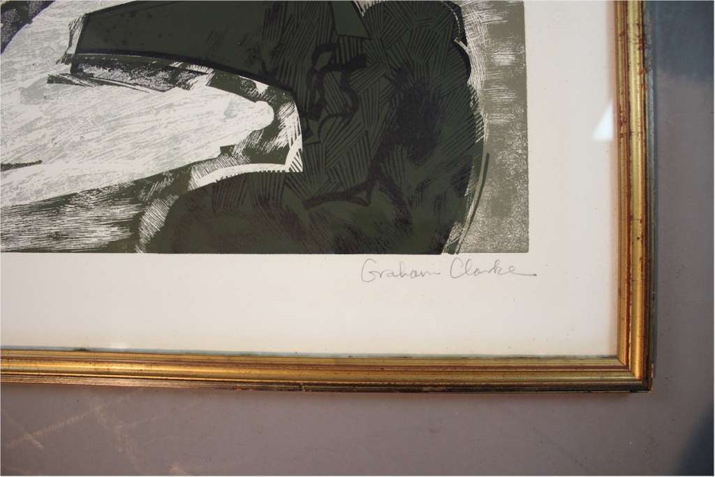Graham Clarke b.1941 limited lino print 