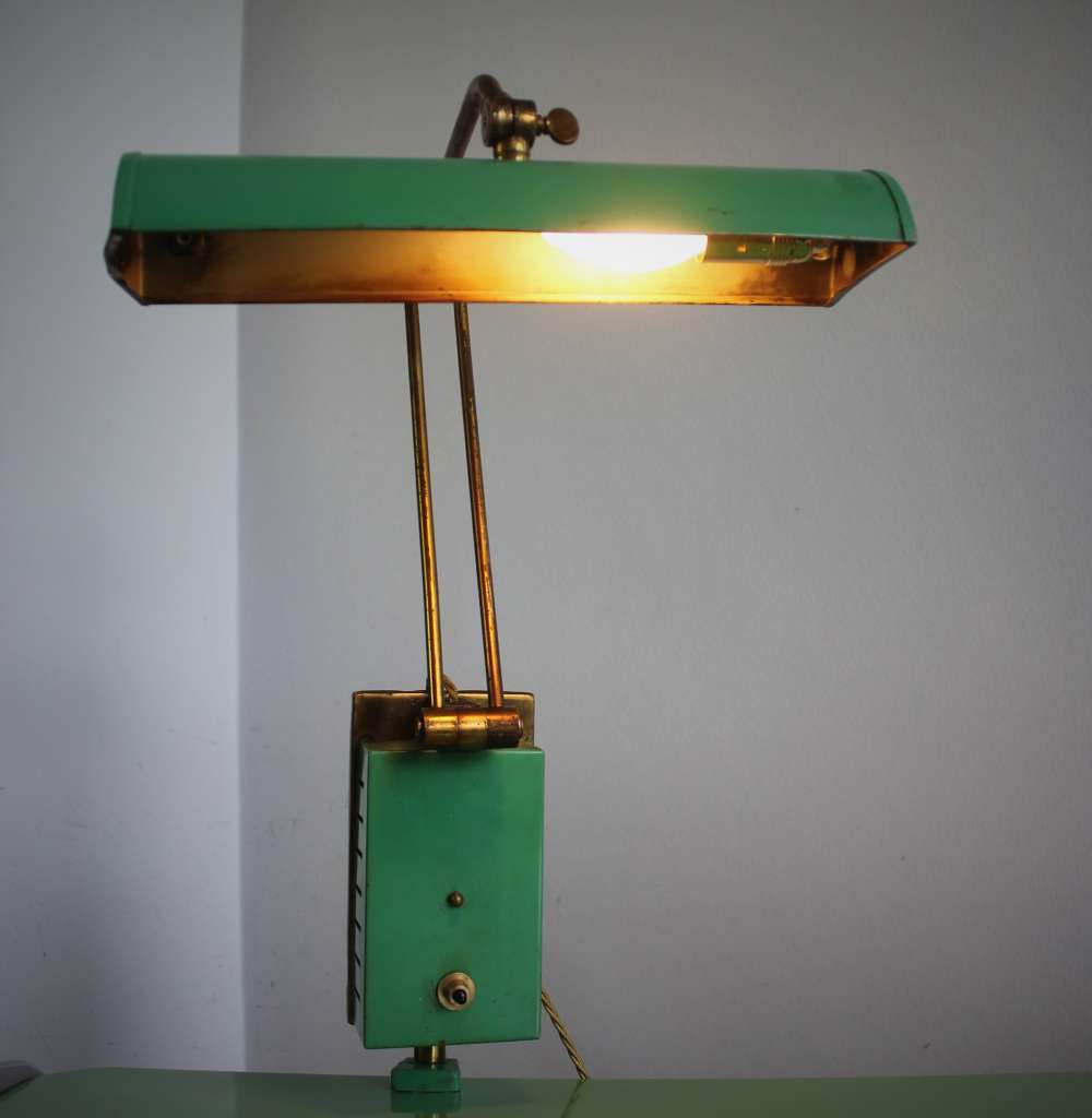 Mid Century Green Industrial lamp