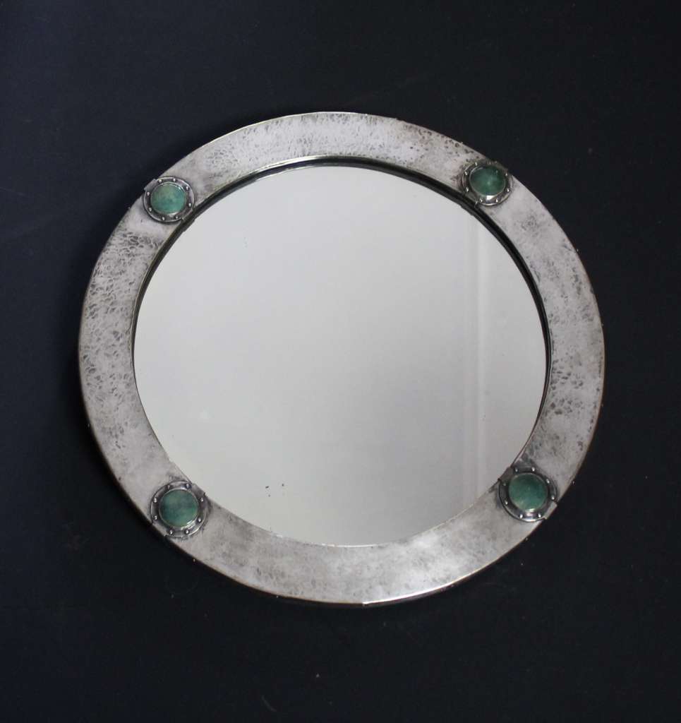 Arts and Crafts Ruskin roundel mirror