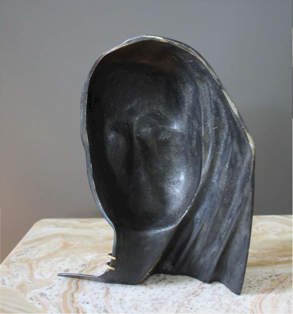 Karl Haganauer African bust figure, patinated bronze