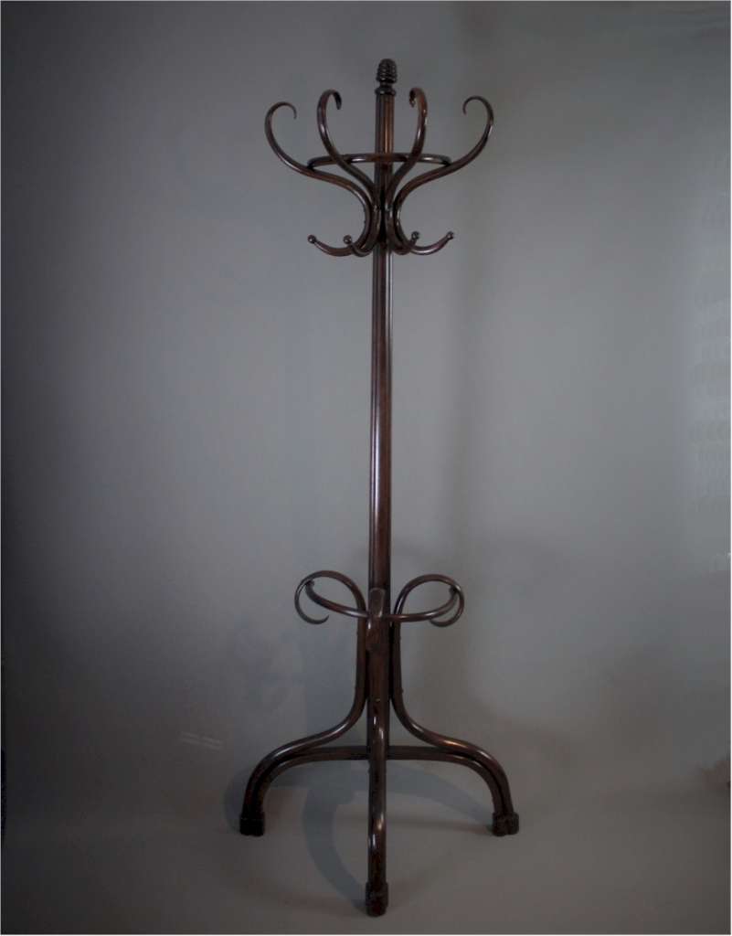 Bentwood half round hat stand, probably Thonet