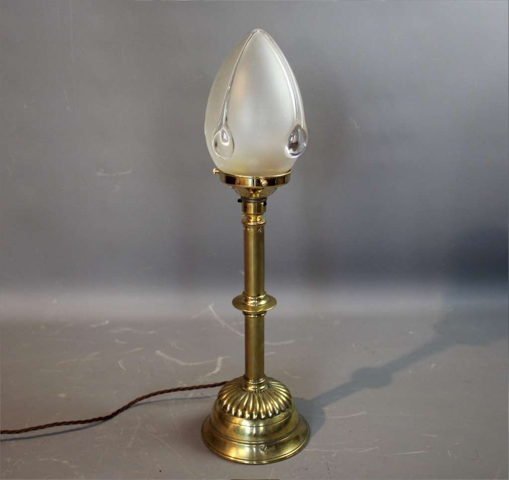 Victorian brass table lamp by Hedges