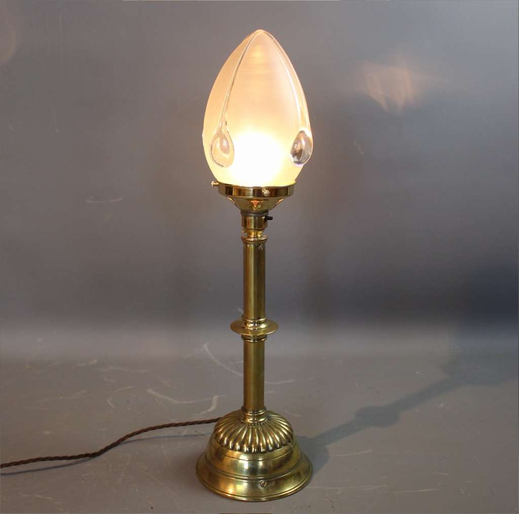 Victorian brass table lamp by Hedges