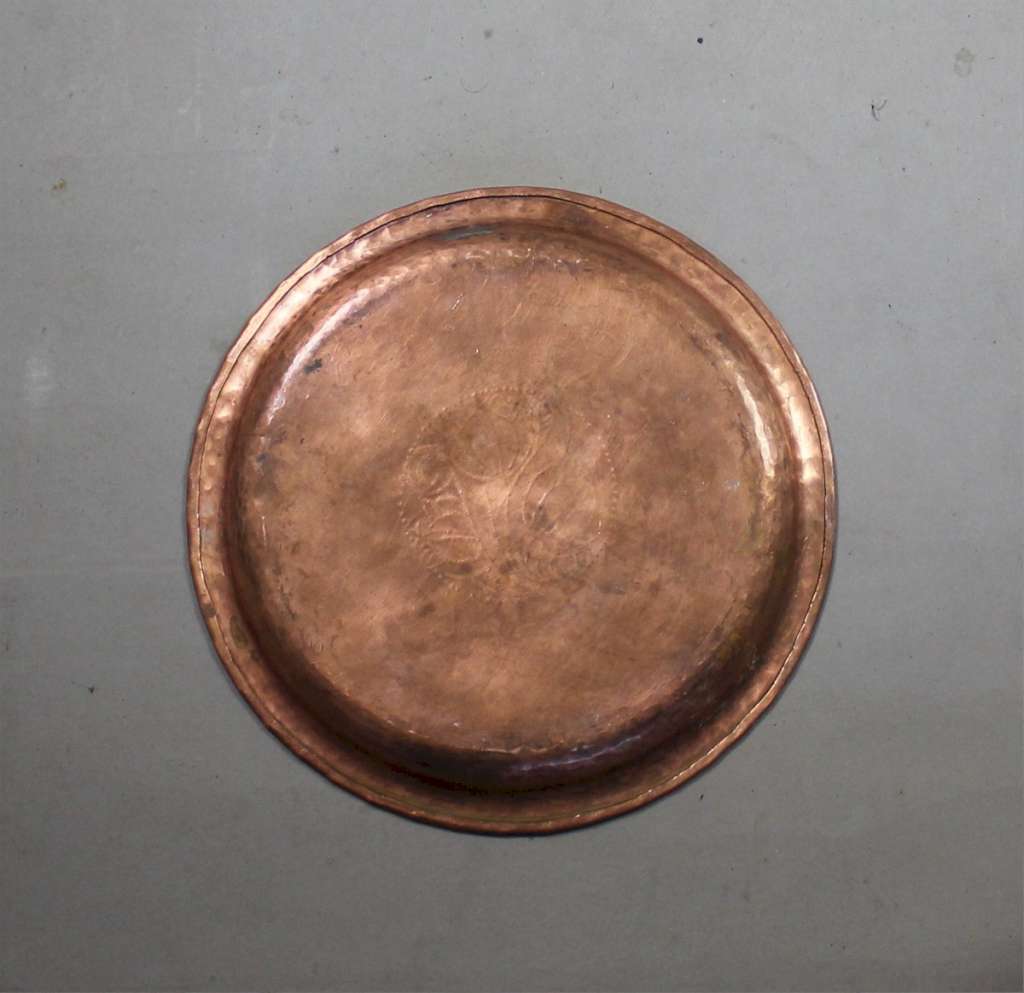 Arts and crafts copper dish by Hugh Wallis