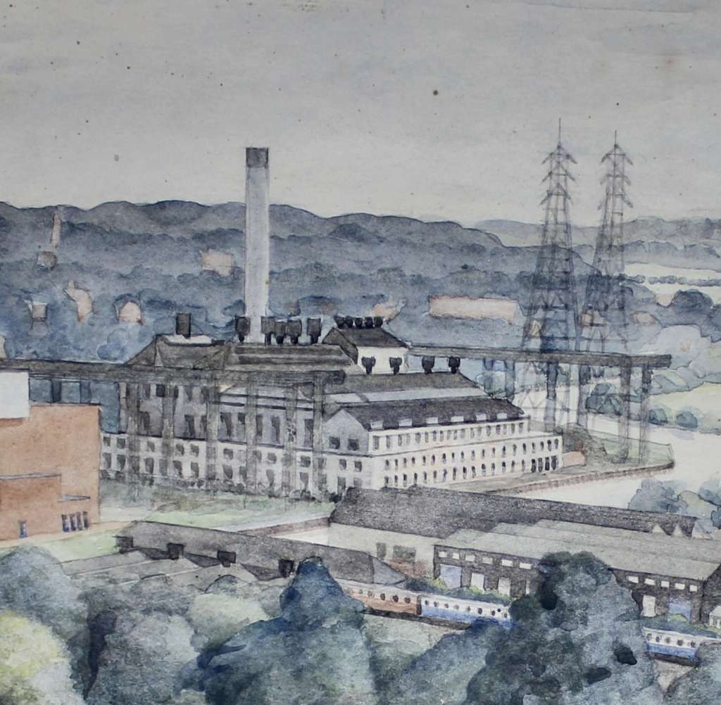 Industrial Architectural watercolour R.I.B.A