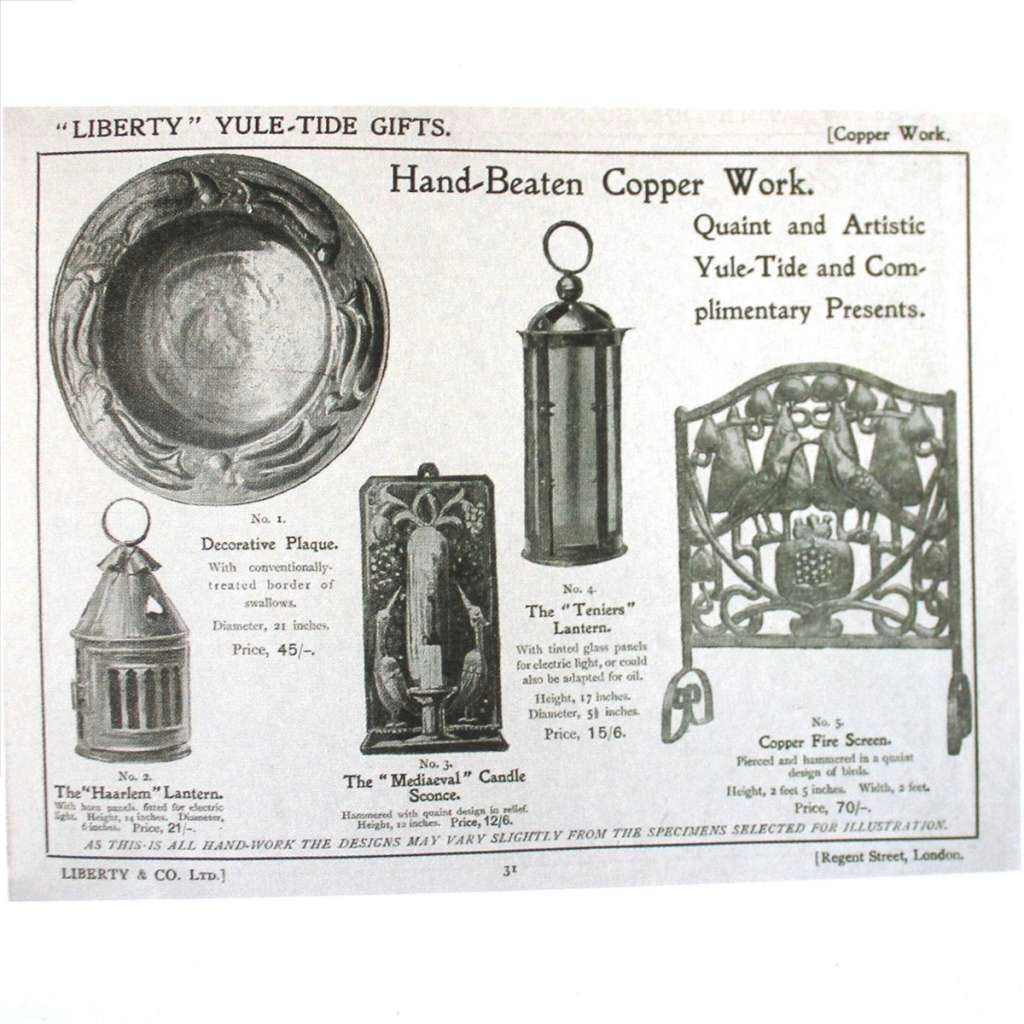 Liberty Arts and Crafts copper charger with Birds