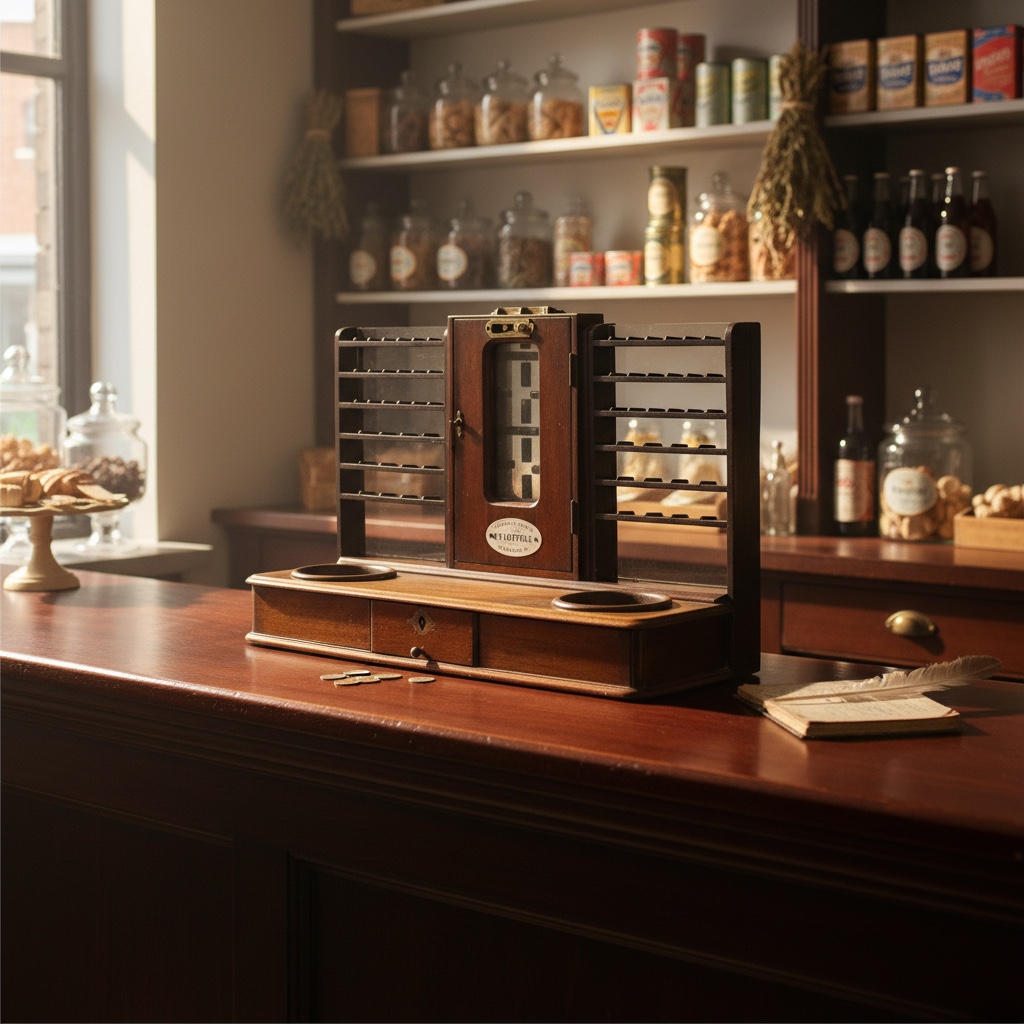Victorian mahogany dispenser by W R Loftus