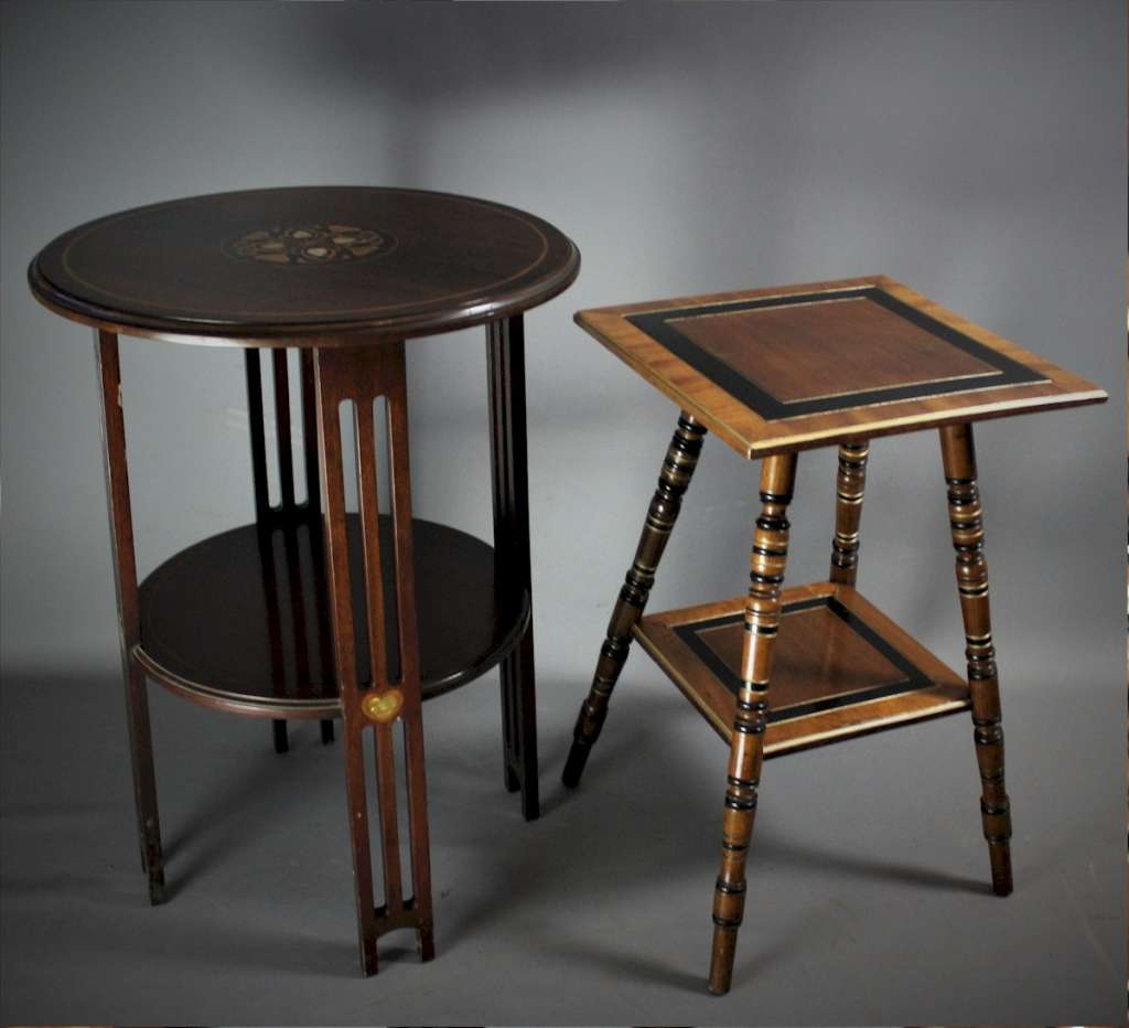  Art Nouveau inlaid mahogany side table