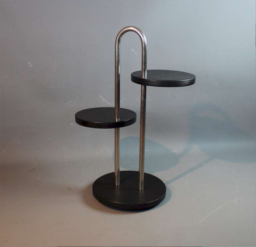 Modernist tubular steel cocktail table.