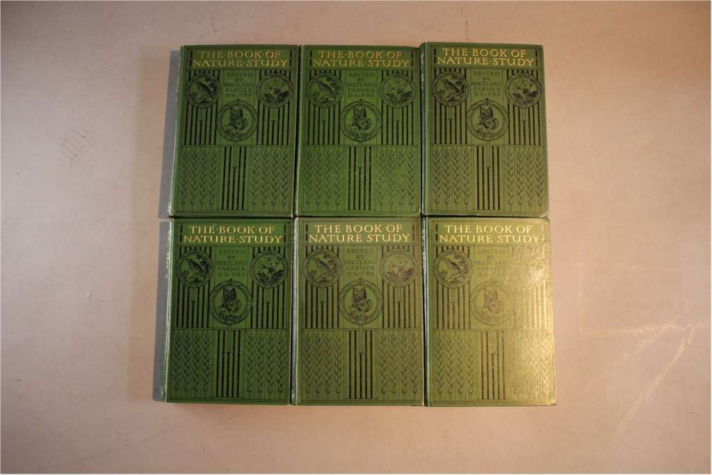 Set of Nature books with arts and crafts bindings