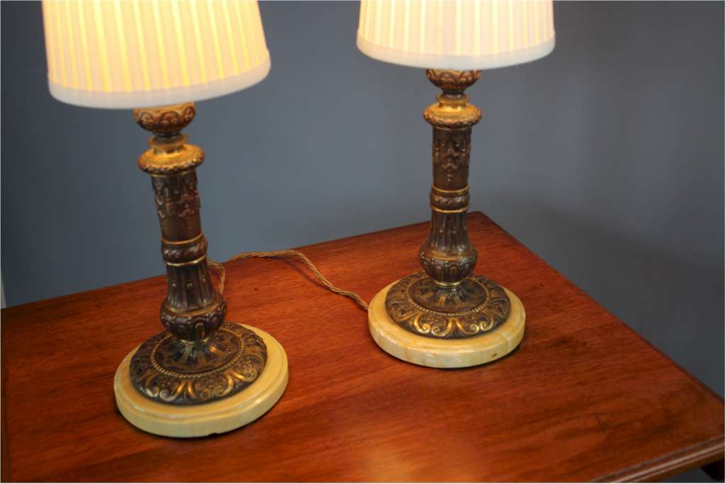 Pair of Empire style table lamps