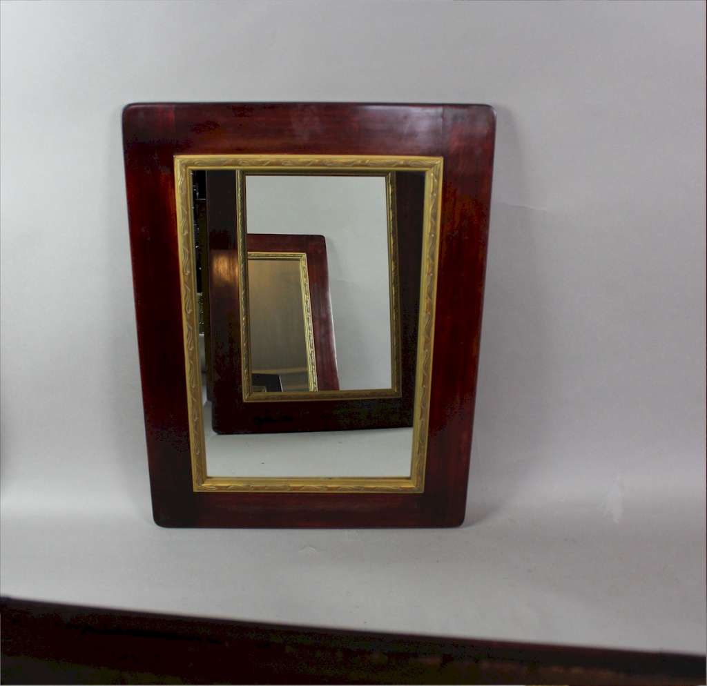 Pair of mahogany art nouveau mirrors c1900