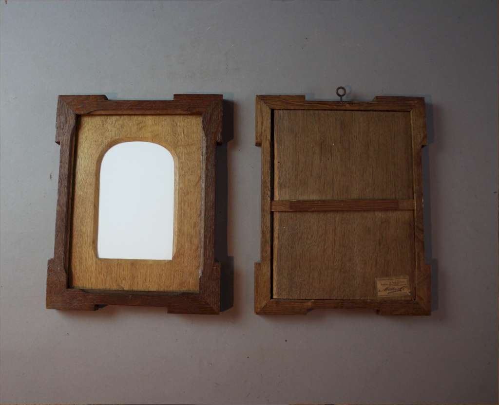 Pair of oak arts and crafts photo frames