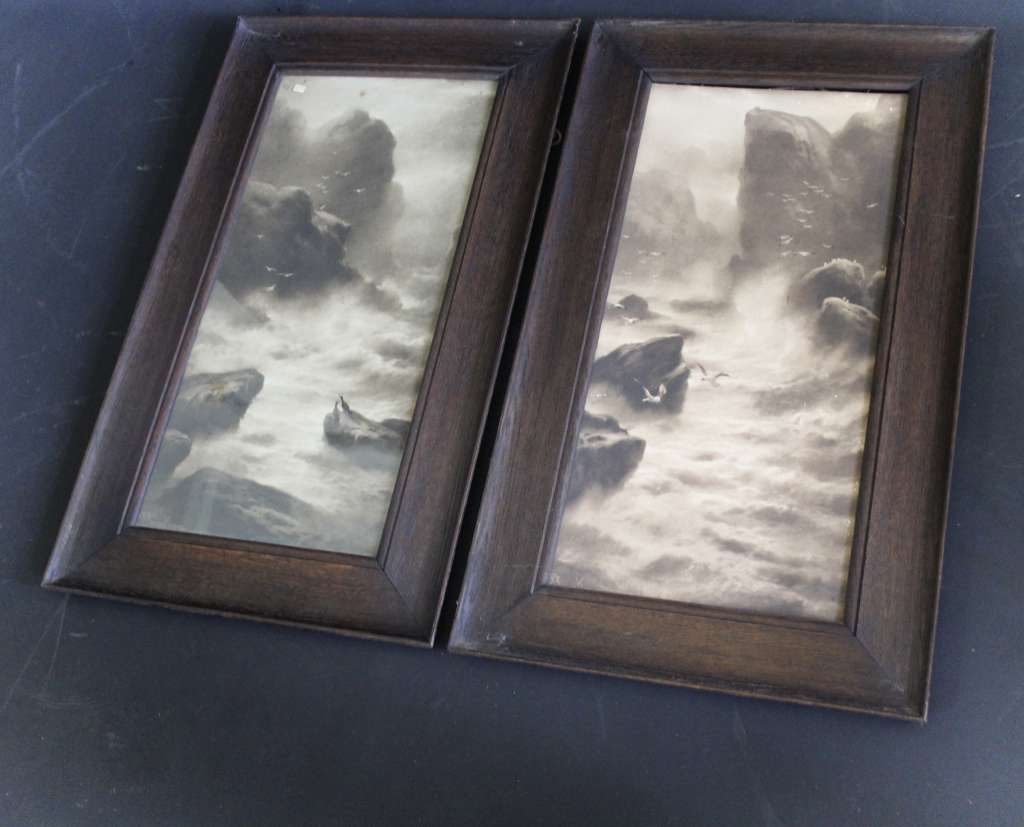 Pair of oak arts and crafts period frames