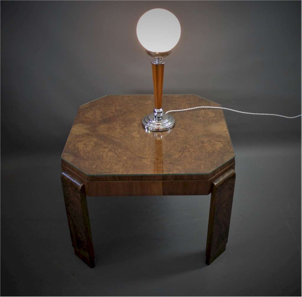 Art Deco Phenolic and chrome table lamp