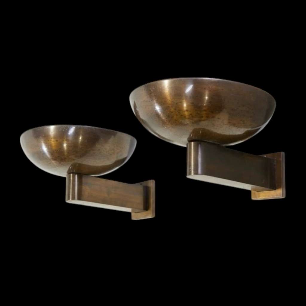 Art Deco pair of uplighter wall lights circa 1930