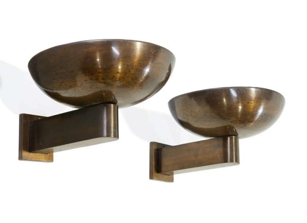 Art Deco pair of uplighter wall lights circa 1930