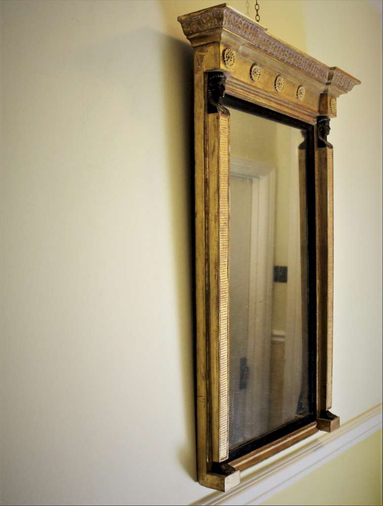 Regency Egyptian revival Pier giltwood mirror