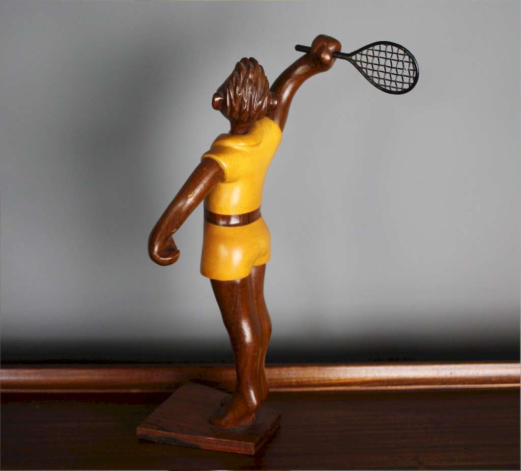 Romer Italian carved figure of a tennis player
