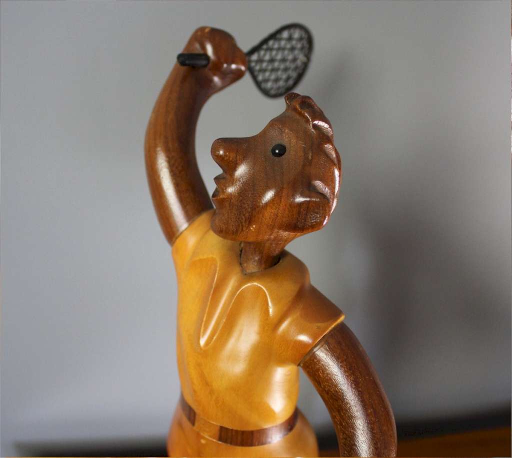 Romer Italian carved figure of a tennis player