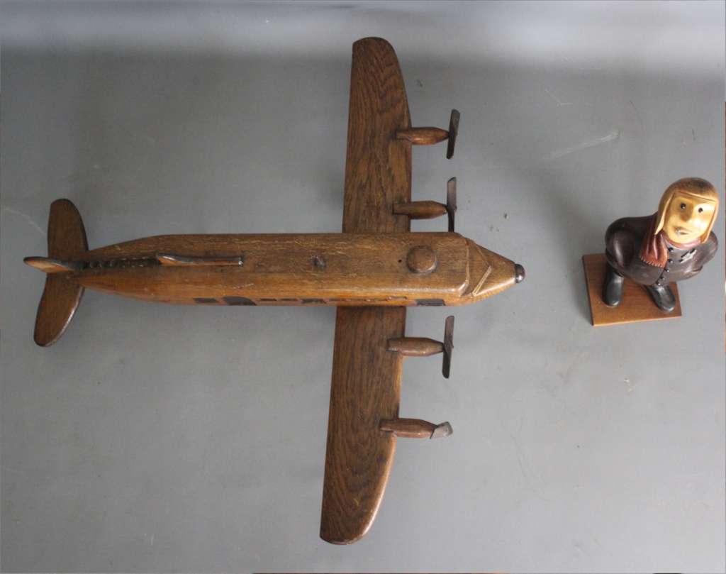 Scratch built  wooden plane with four propellers