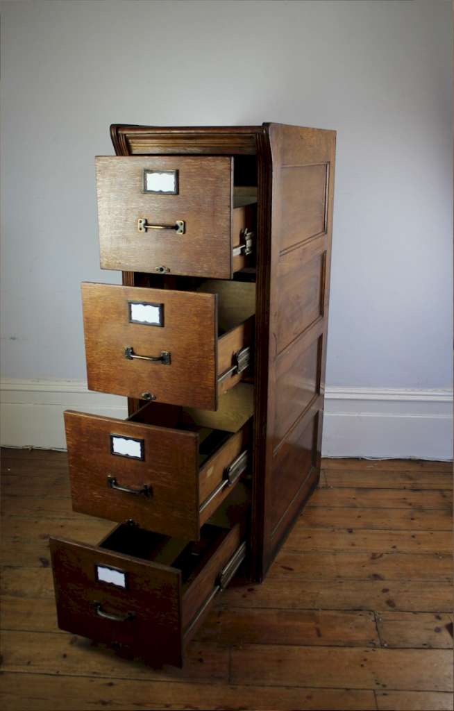  Edwardian filing cabinet in oak by Shannon c1910