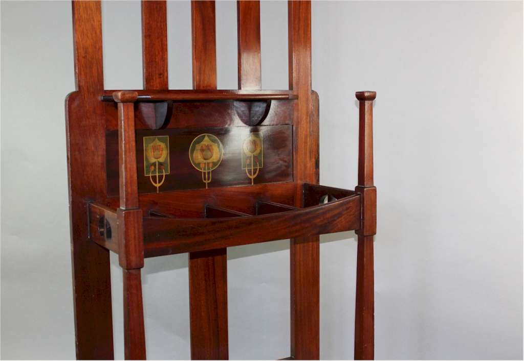 Arts and Crafts mahogany hallstand by Shapland and Petter