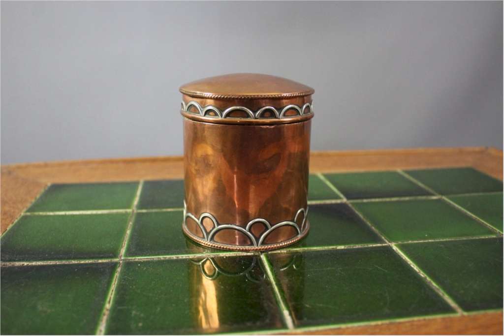 Arts and crafts copper tea caddy,