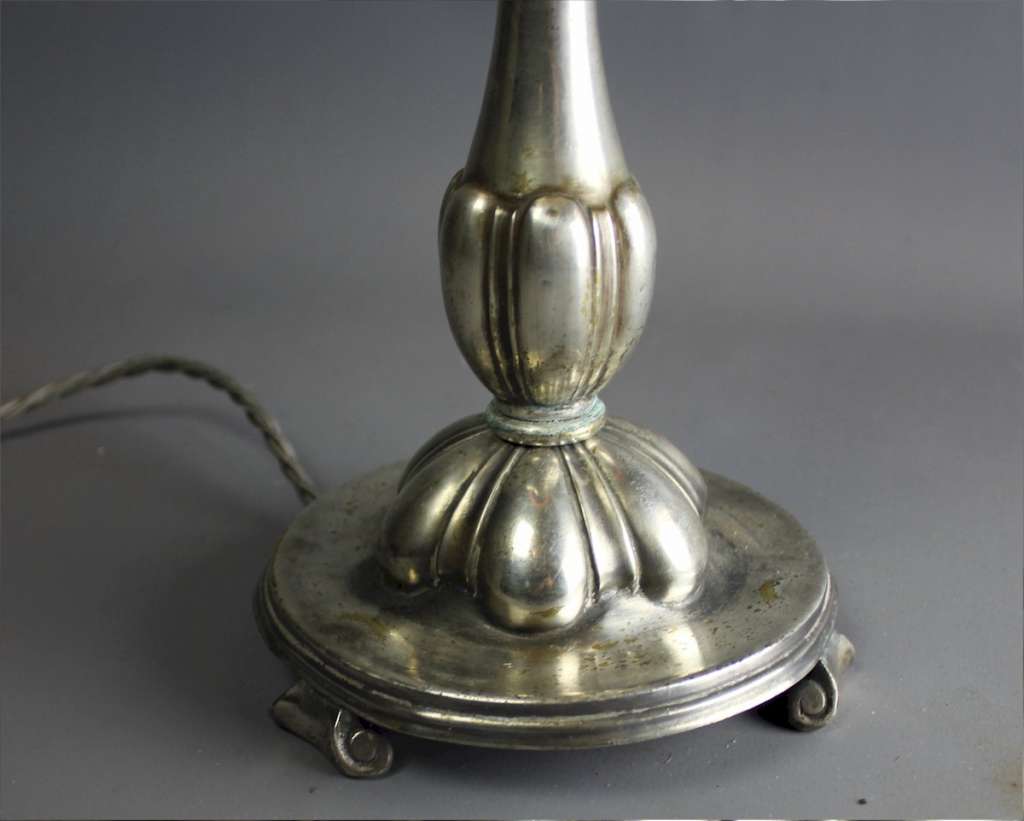 Edwardian silver plated table lamp