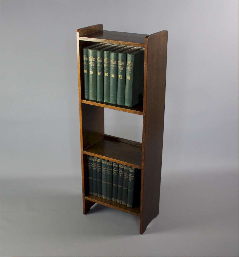 Edwardian oak open bookcase