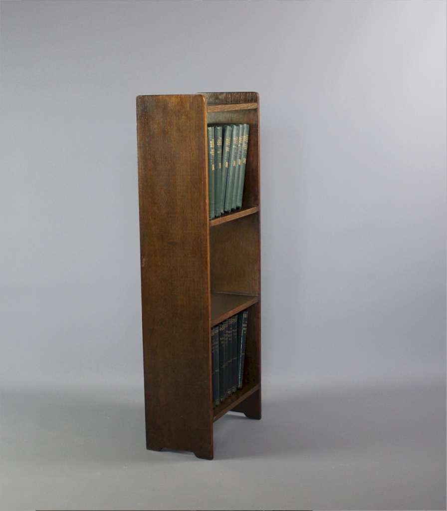 Edwardian oak open bookcase