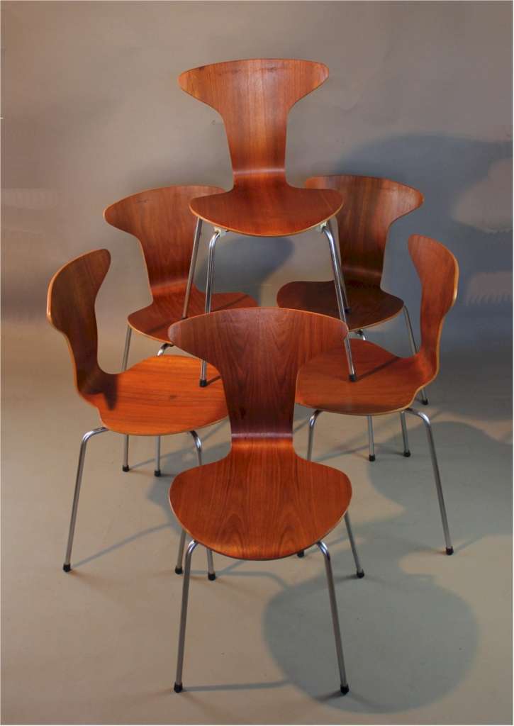 Set of six Mosquito chairs by Arne Jacobsen