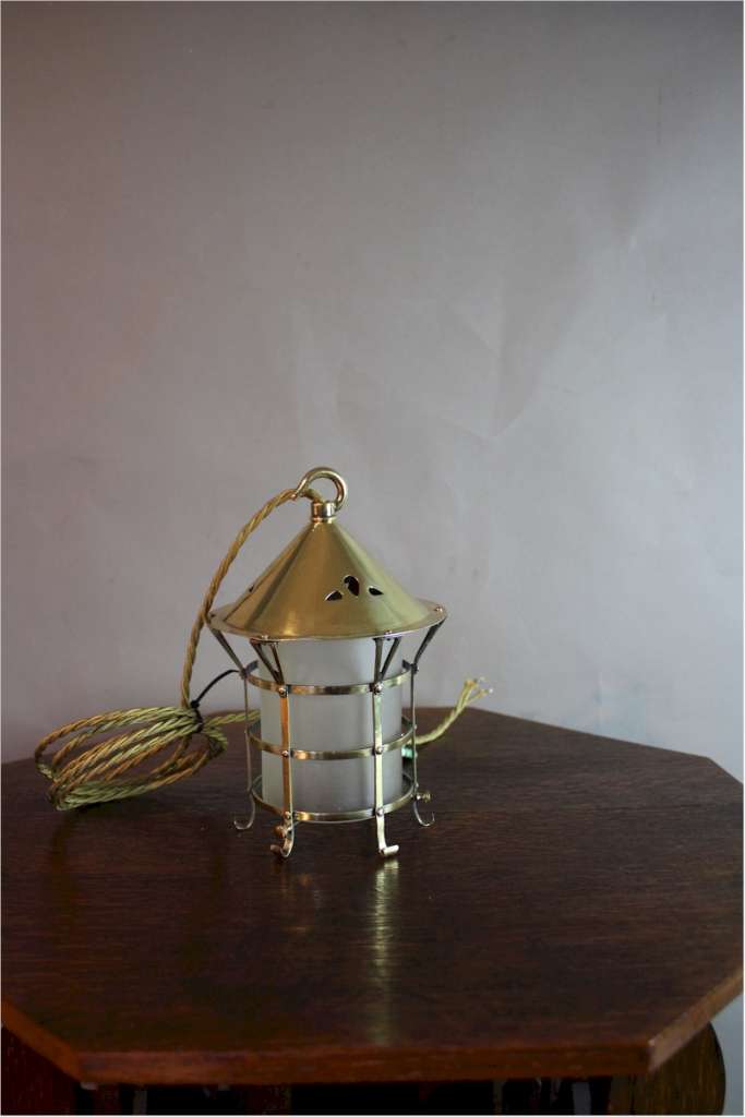 Arts and Crafts brass lantern