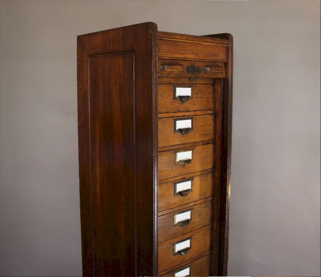 Tall oak filing cabinet by Globe c1897