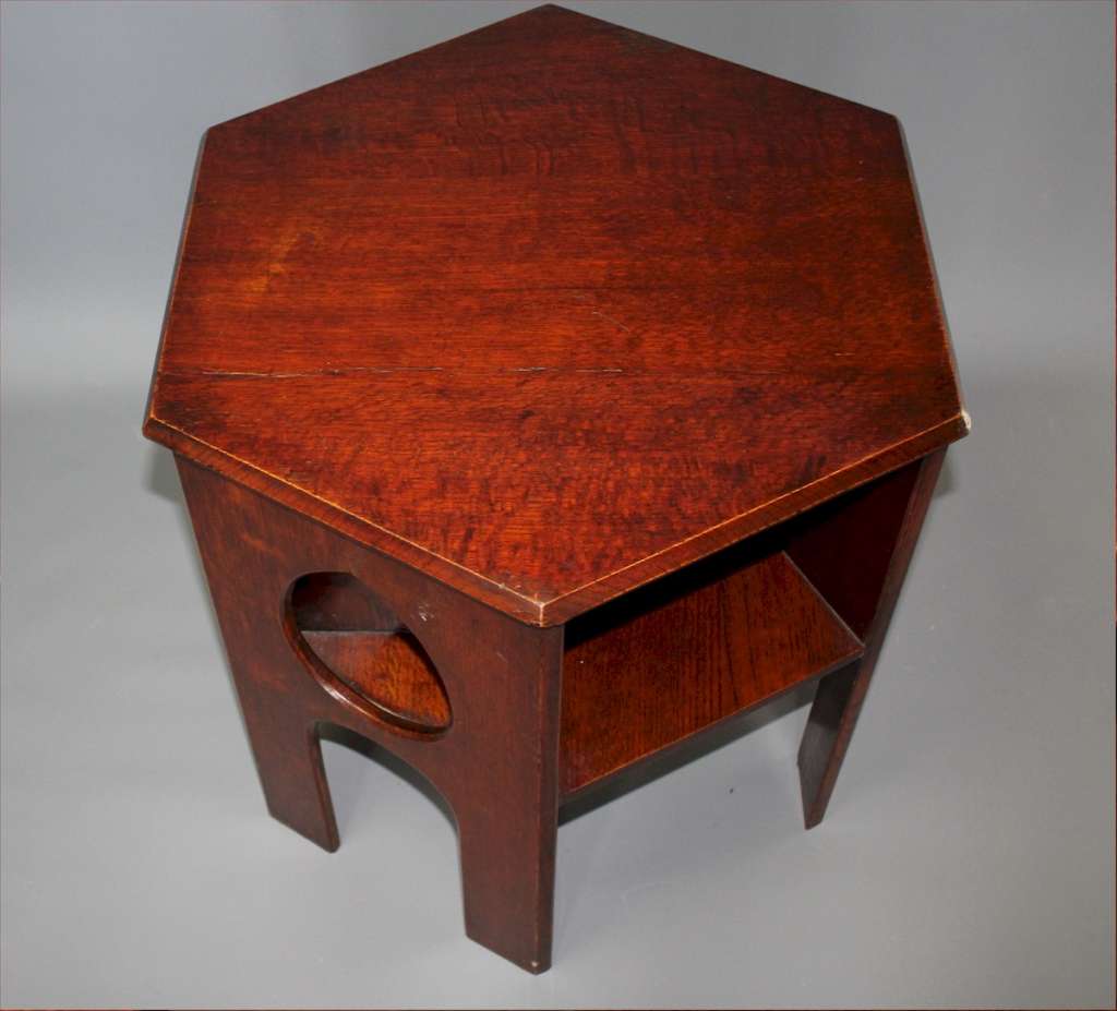 Arts and crafts oak Teardrop table