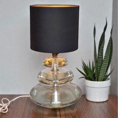 Glass pebble table lamp