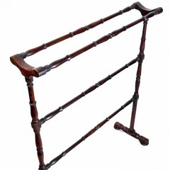 Late Victorian 19th Century towel rail in mahogany