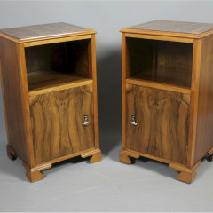 Art Deco burr walnut bedside cabinets