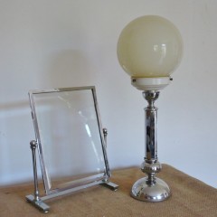 French art deco table lamp in chrome