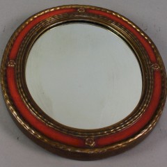 Rowley Gallery art deco orange and gilt framed mirror