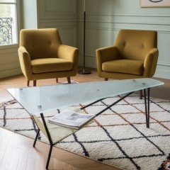 French glass coffee / end table designed by Mathieu Mategot