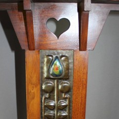 Shapland and Petter hallstand with enamelled and copper decoration