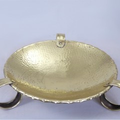 Arts and crafts tazza/fruitbowlin hammered brass