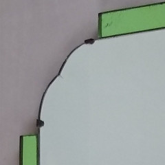 Art Deco mirror with green glass