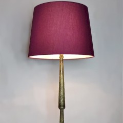 Brass standard lamp with semi precious stones