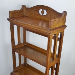 Arts and crafts oak bookcase with open sides