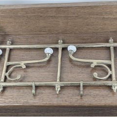 Victorian folding brass hat / coat rack