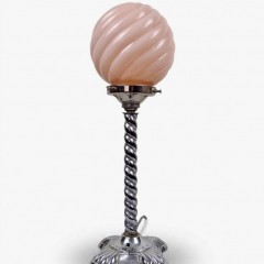 Art Deco table lamp in chrome and glass